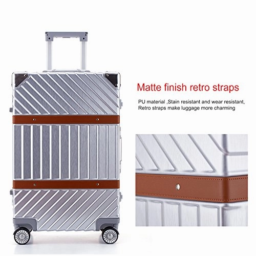 New Unitravel Aluminum Frame Hardside Luggage Vintage Travel Suitcase Spinner Wheels TSA