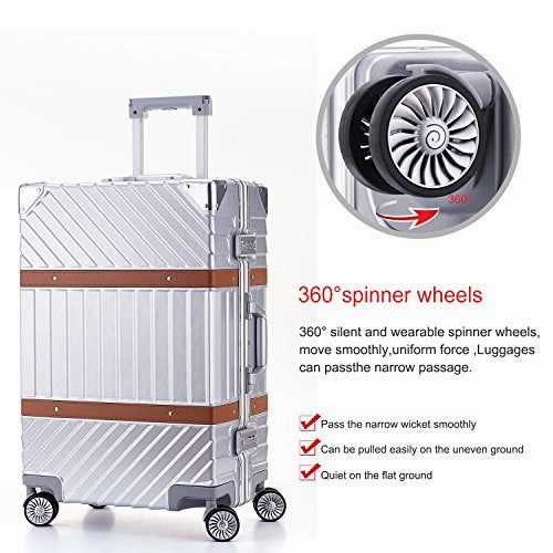 New Unitravel Aluminum Frame Hardside Luggage Vintage Travel Suitcase Spinner Wheels TSA