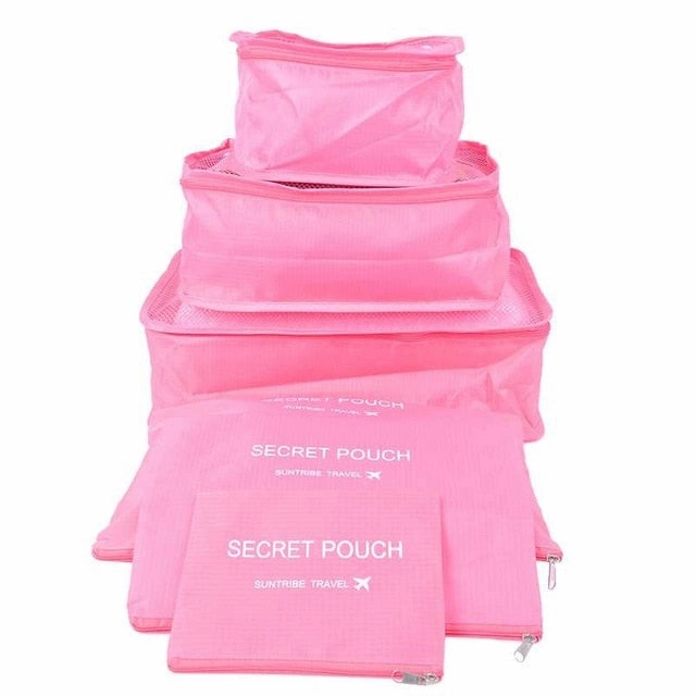 NIBESSER 6Pcs/set Travel Organizer Make Up Functional Bag Clothing Luggage Packing Cubes Travel