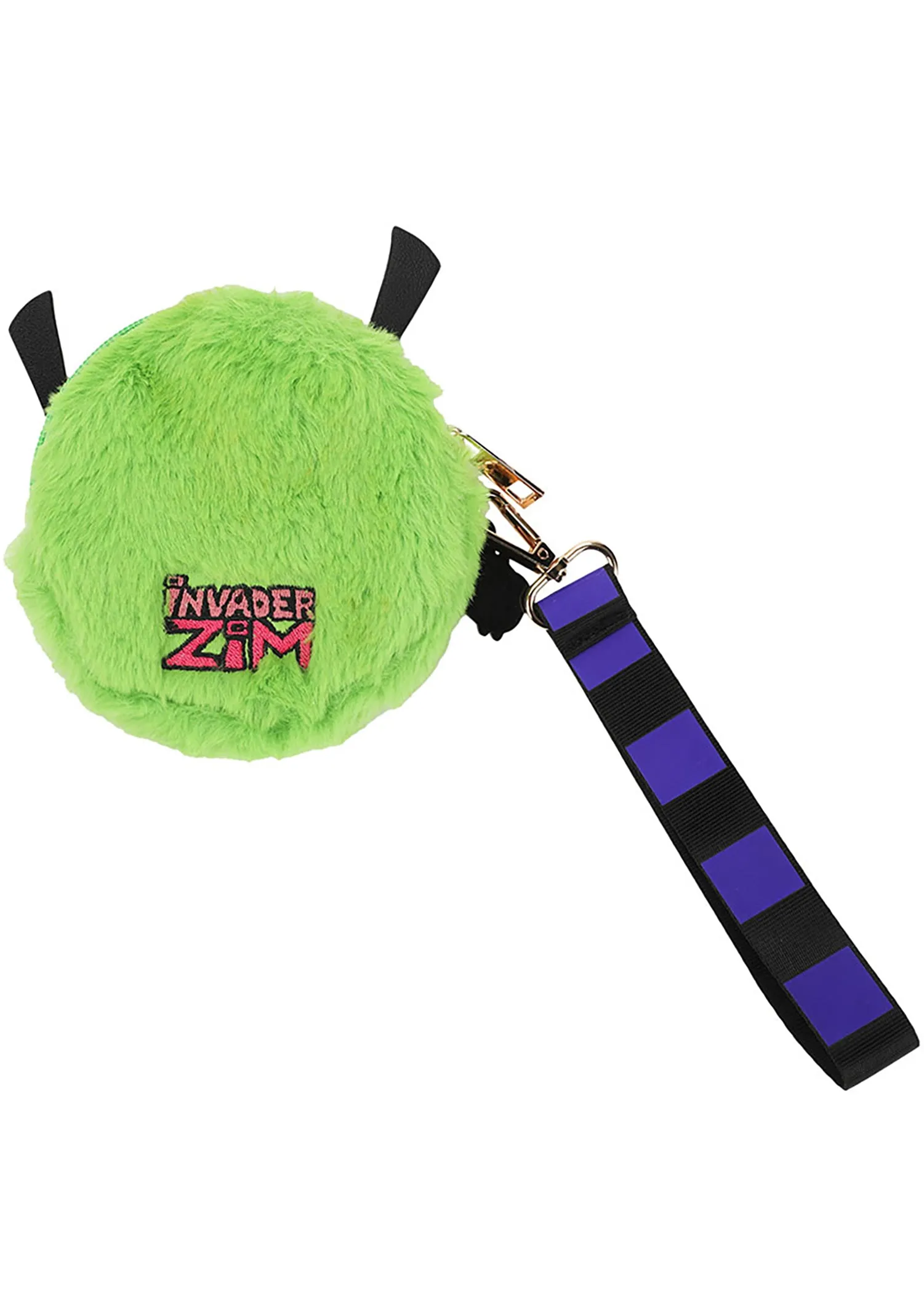 Nickelodeon Invader Zim Gir Face Plush Wristlet Coin Pouch