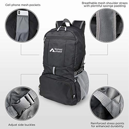 Nomad and Parkit Ultralight 35L Waterproof Backpack for Camping, Hiking, Travel  XL Men, Women