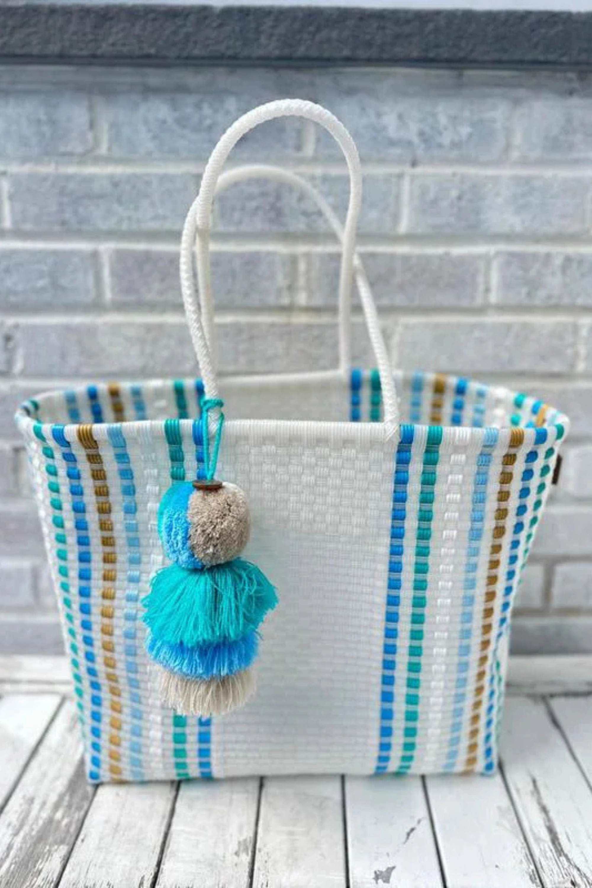 Ocean Blue Preppy Citron Tote