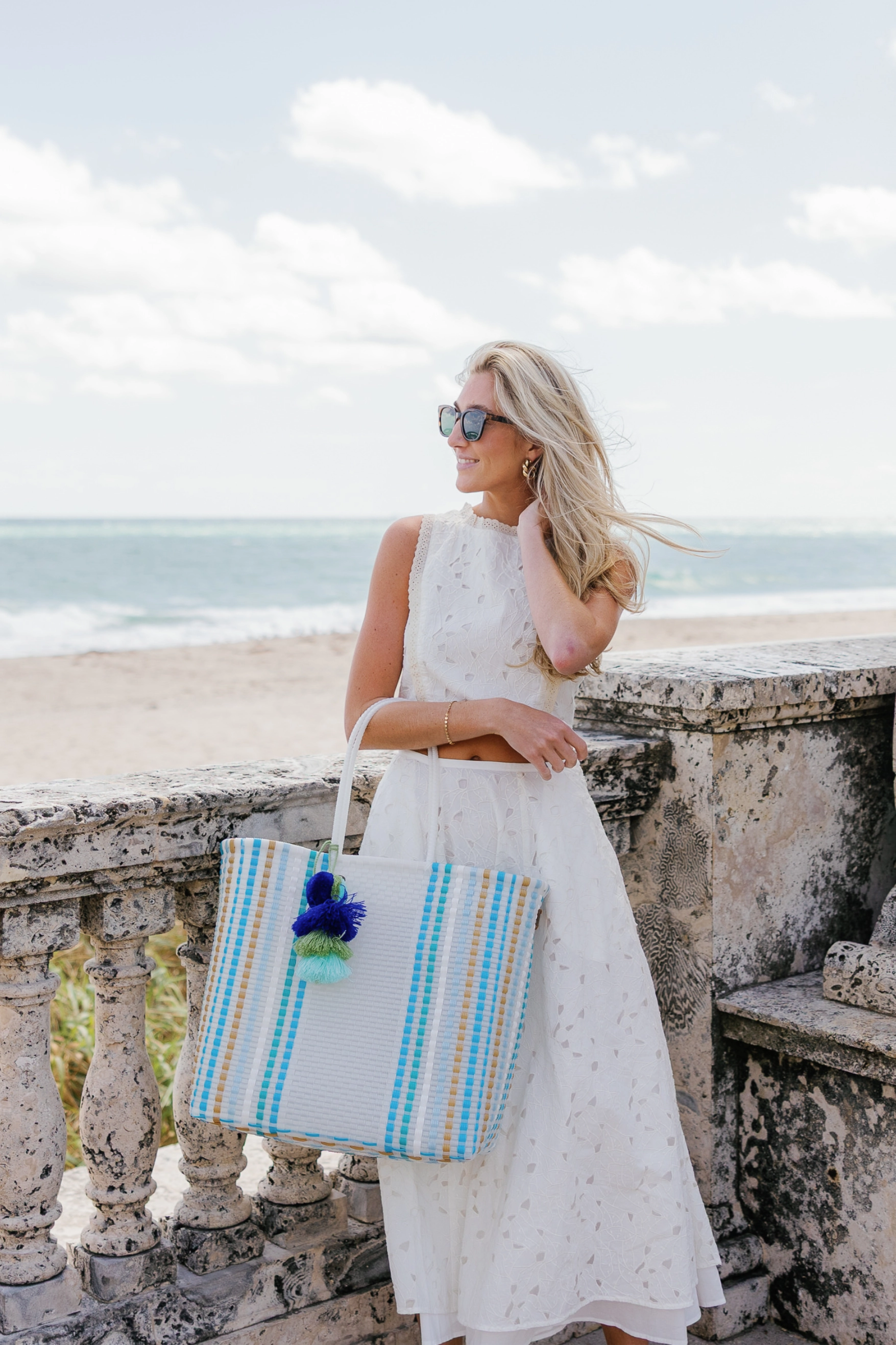 Ocean Blue Preppy Citron Tote