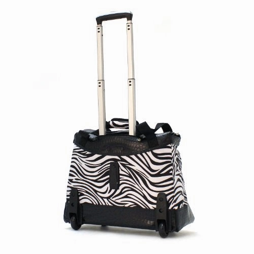 Olympia Deluxe Fashion Rolling Tote, Zebra, One Size