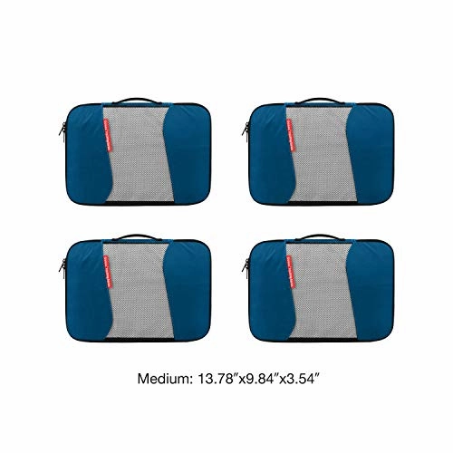 Packing Cubes Travel Organizer Cubes for Luggage 4xMedium Deep blue