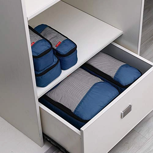 Packing Cubes Travel Organizer Cubes for Luggage 4xMedium Deep blue