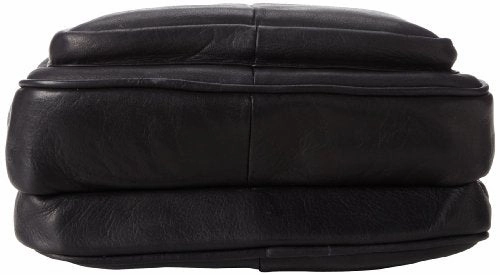 Piel Leather Laptop Shoulder Bag, Black, One Size