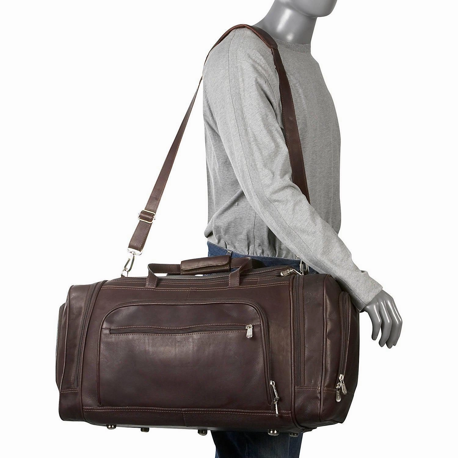 Piel Multi-Compartment Duffel Bag