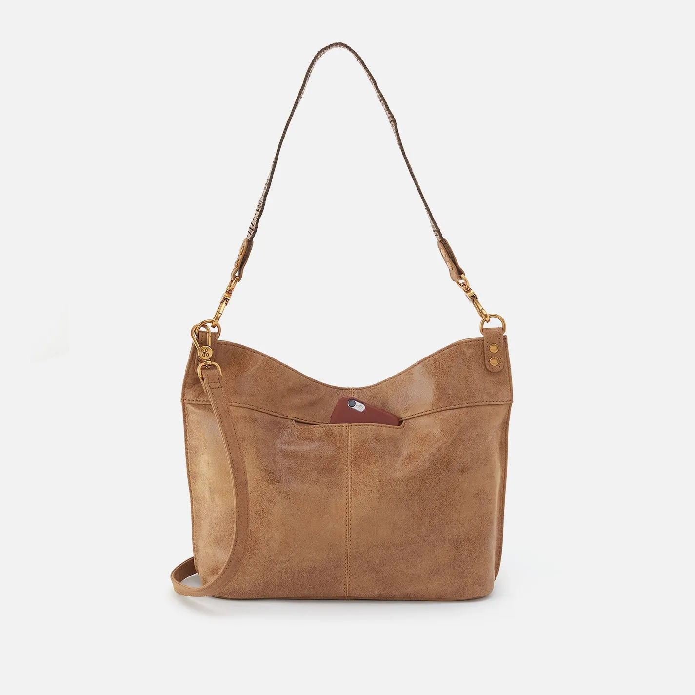Pier Shoulder Bag In Buffed Leather - Whiskey