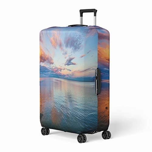 Pinbeam Luggage Cover Beautiful Sunset Lake Superior Walk Canal Park Duluth Travel Suitcase Cover