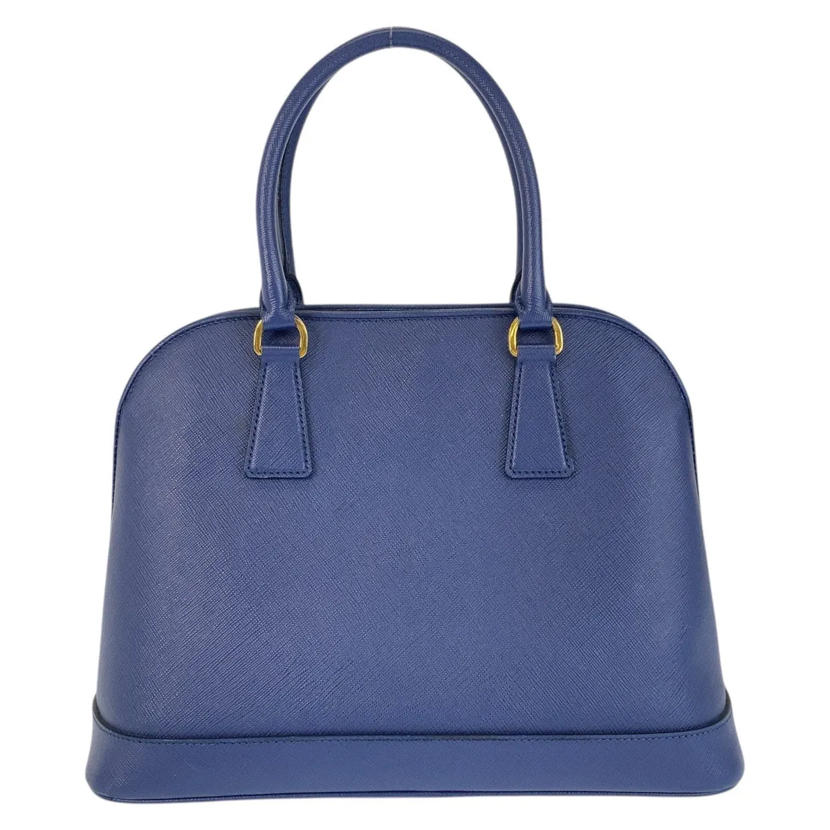 PRADA Handbag leather Blue GoldMetal Handbag Shoulder Bag 2way Safiano Women Used