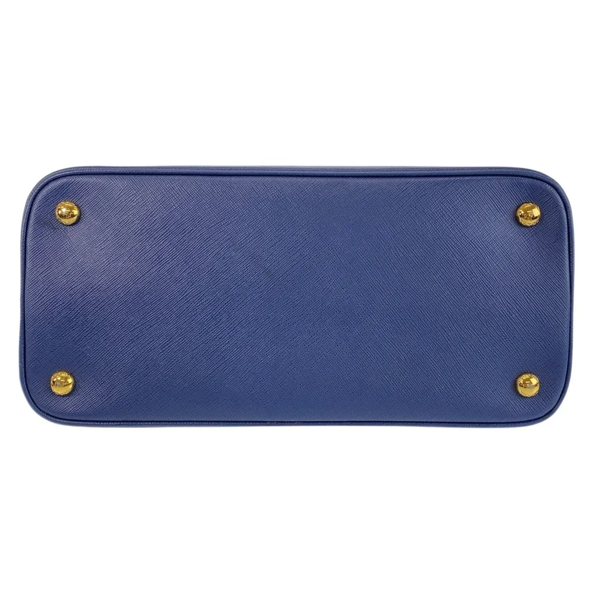 PRADA Handbag leather Blue GoldMetal Handbag Shoulder Bag 2way Safiano Women Used