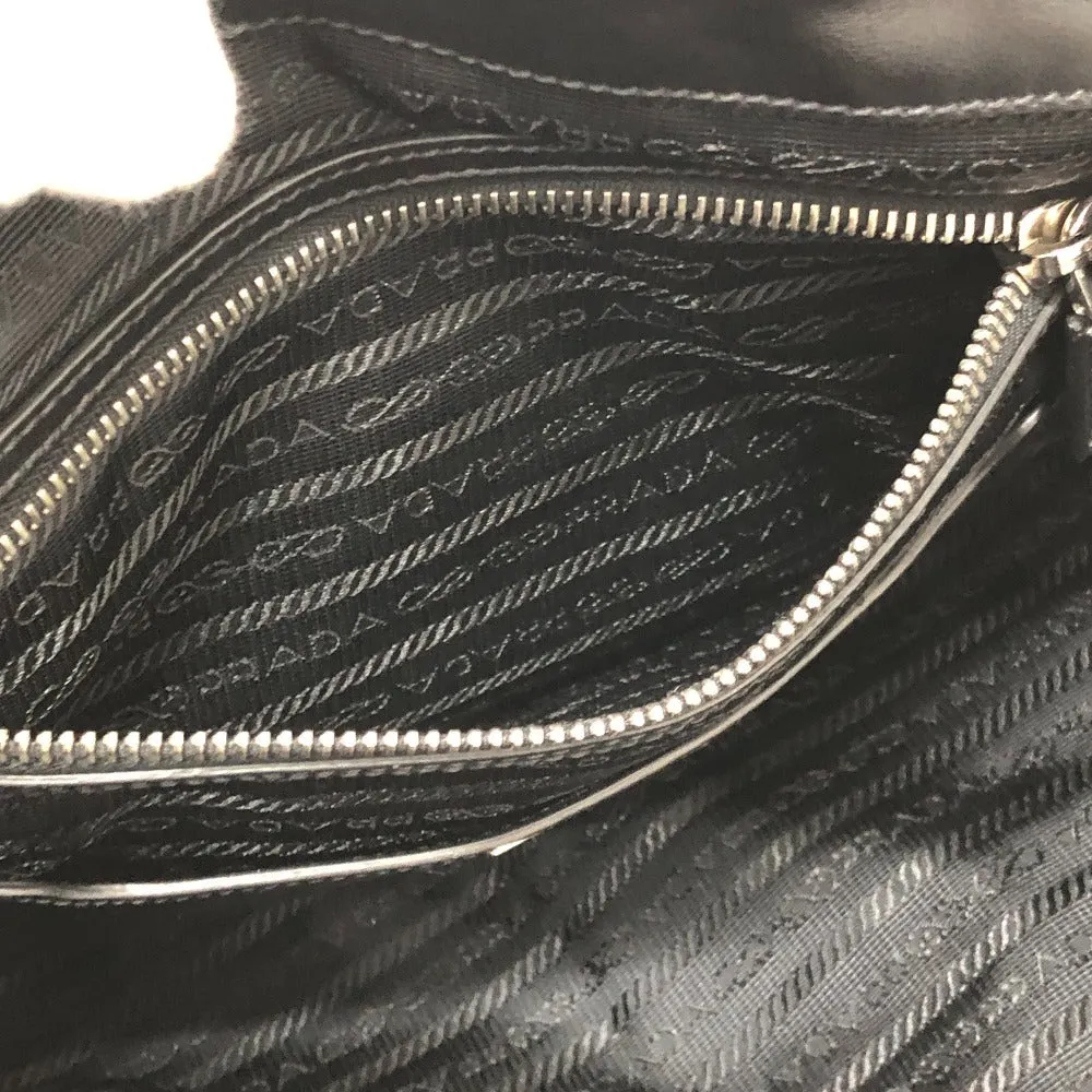 PRADA Shoulder Bag 1BC005 Nylon, Pony black Triangle logo plate Women Used