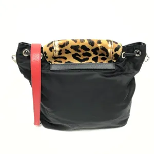 PRADA Shoulder Bag 1BC005 Nylon, Pony black Triangle logo plate Women Used