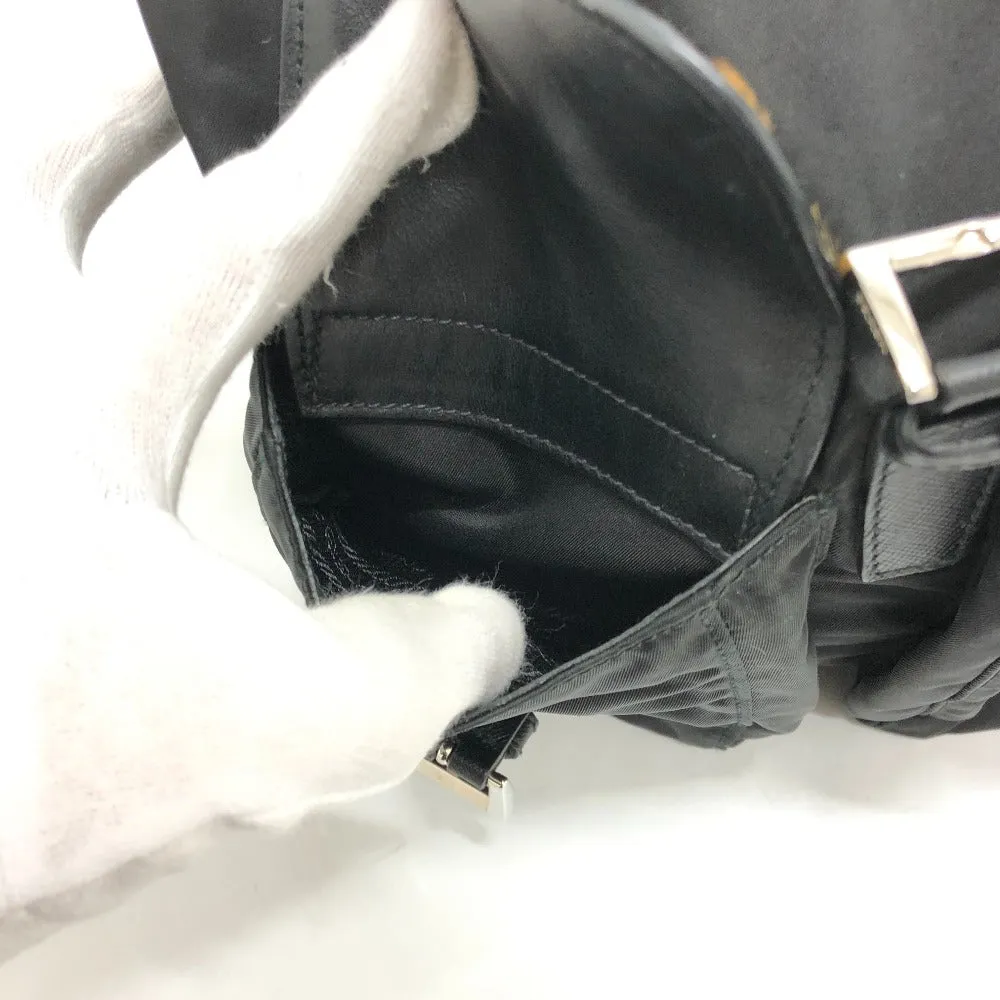 PRADA Shoulder Bag 1BC005 Nylon, Pony black Triangle logo plate Women Used