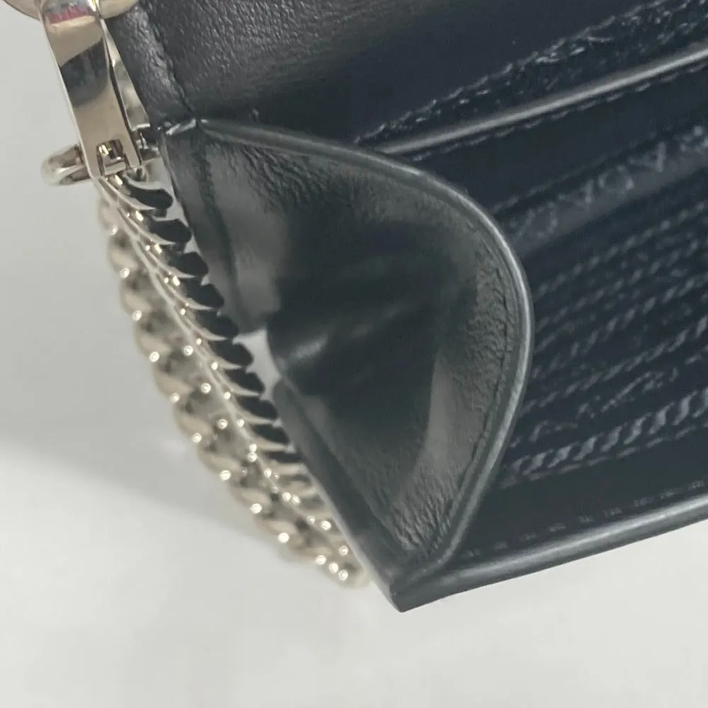 PRADA Shoulder Bag 1BD067 leather black 2WAY bag Chain Crystal rhinestones Women Used
