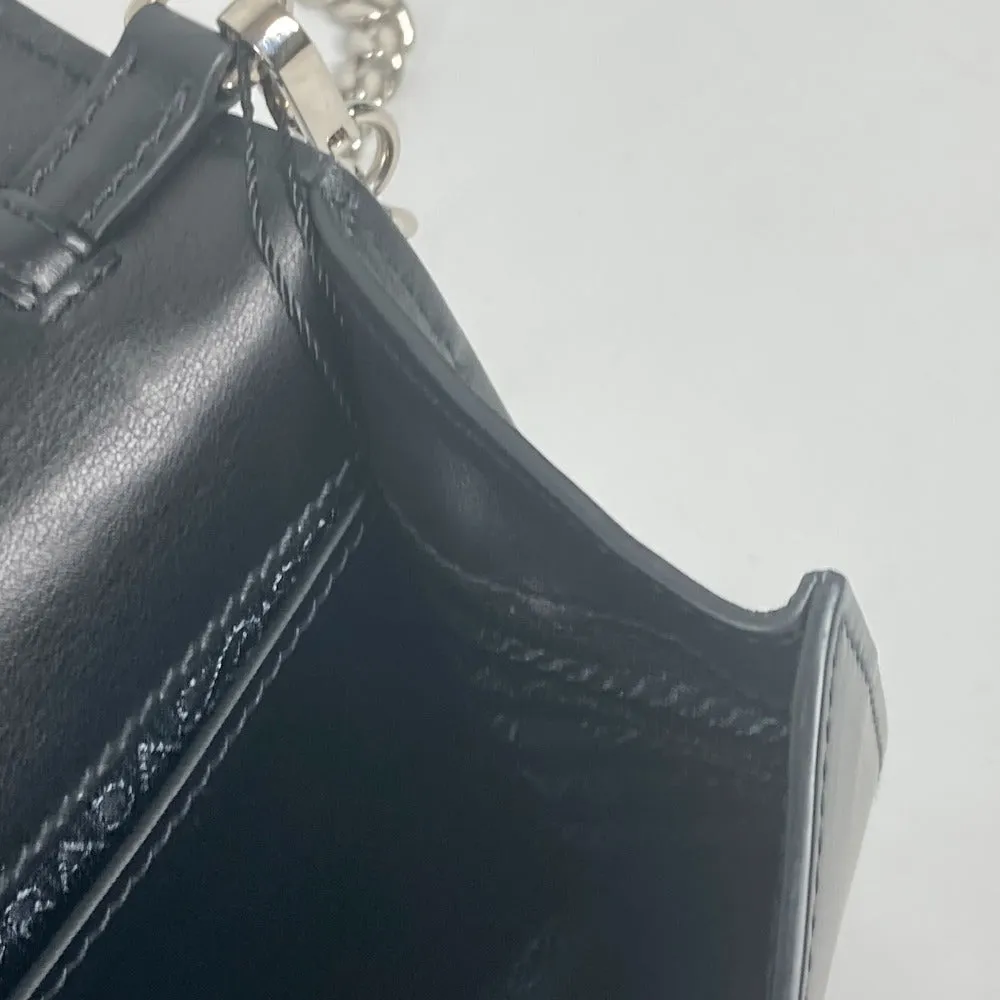 PRADA Shoulder Bag 1BD067 leather black 2WAY bag Chain Crystal rhinestones Women Used