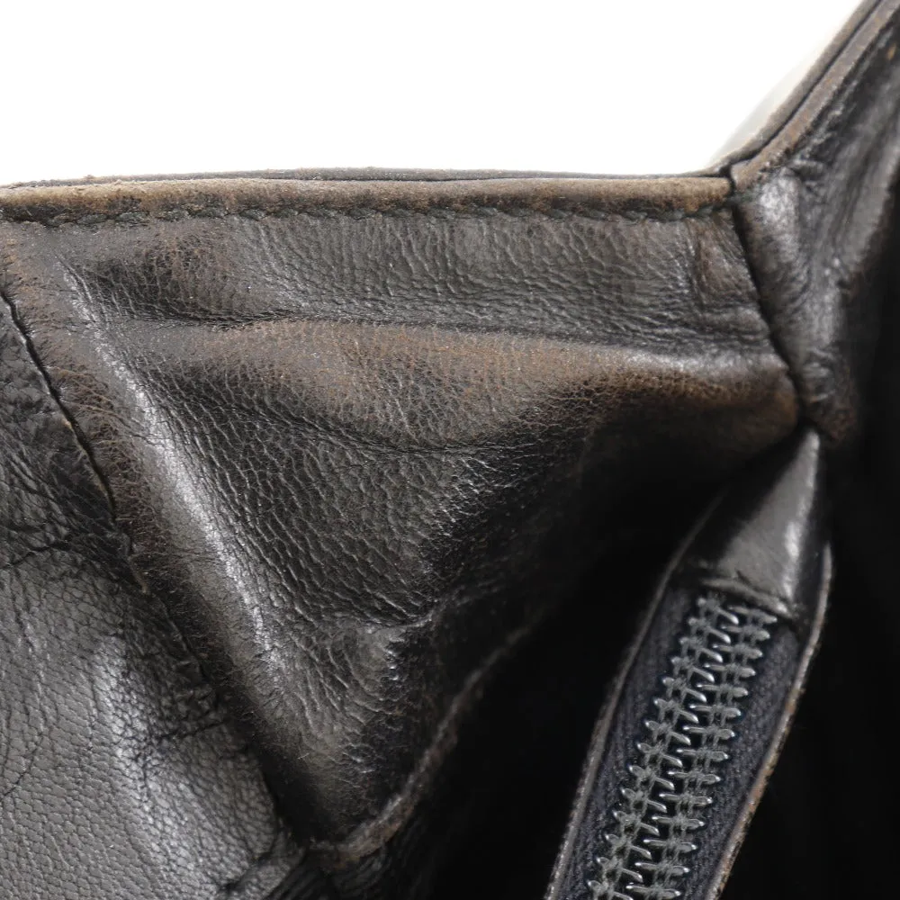 PRADA Shoulder Bag Calfskin black plastic chain