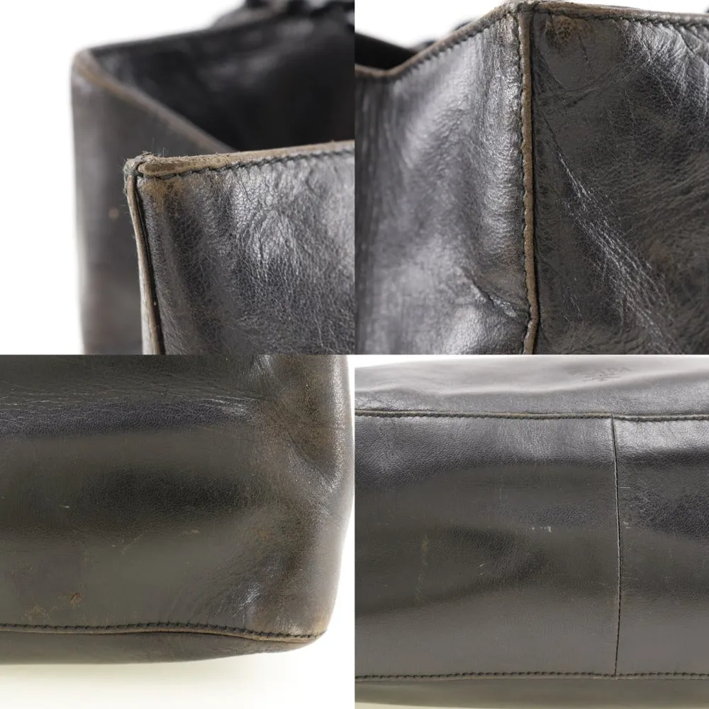 PRADA Shoulder Bag Calfskin black plastic chain