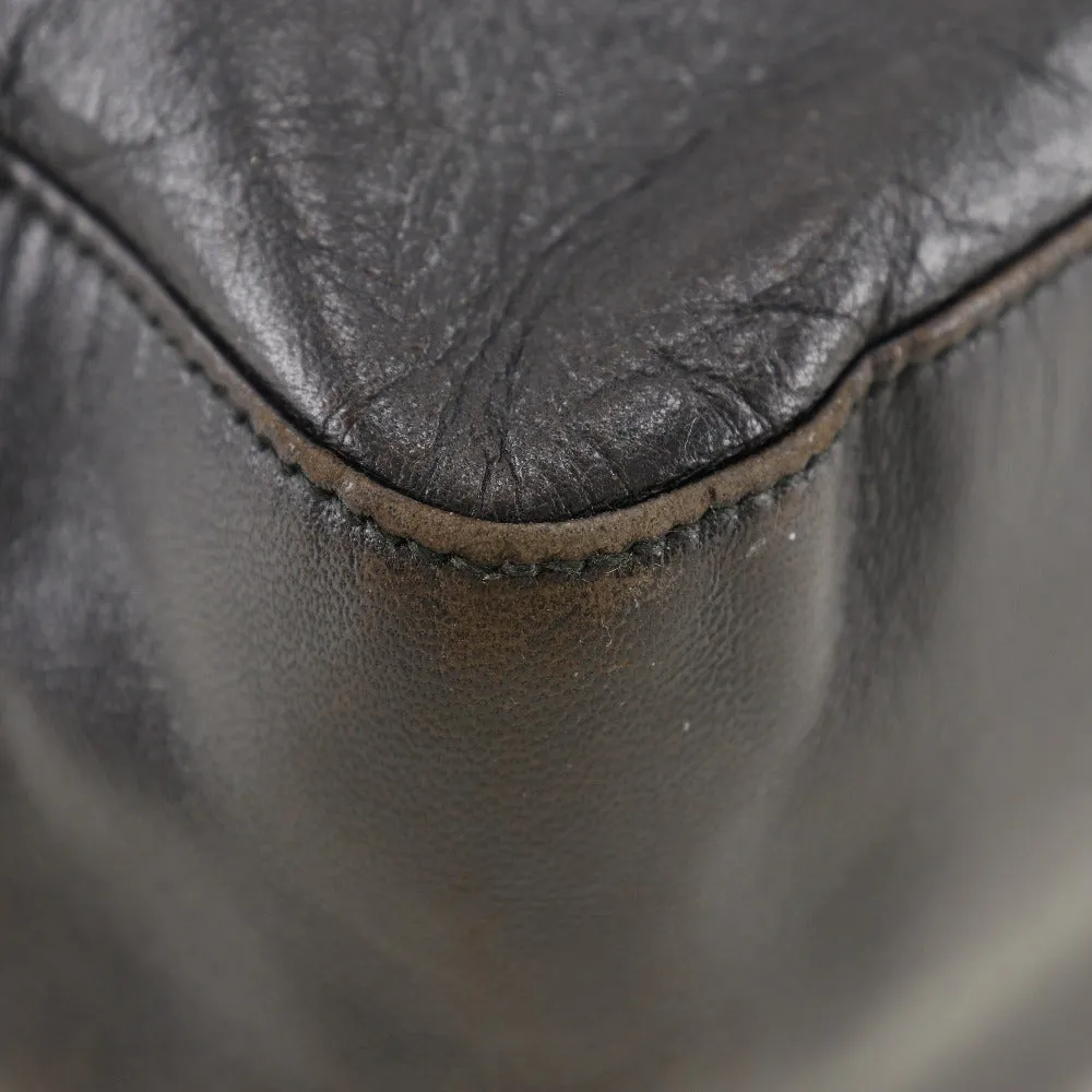 PRADA Shoulder Bag Calfskin black plastic chain