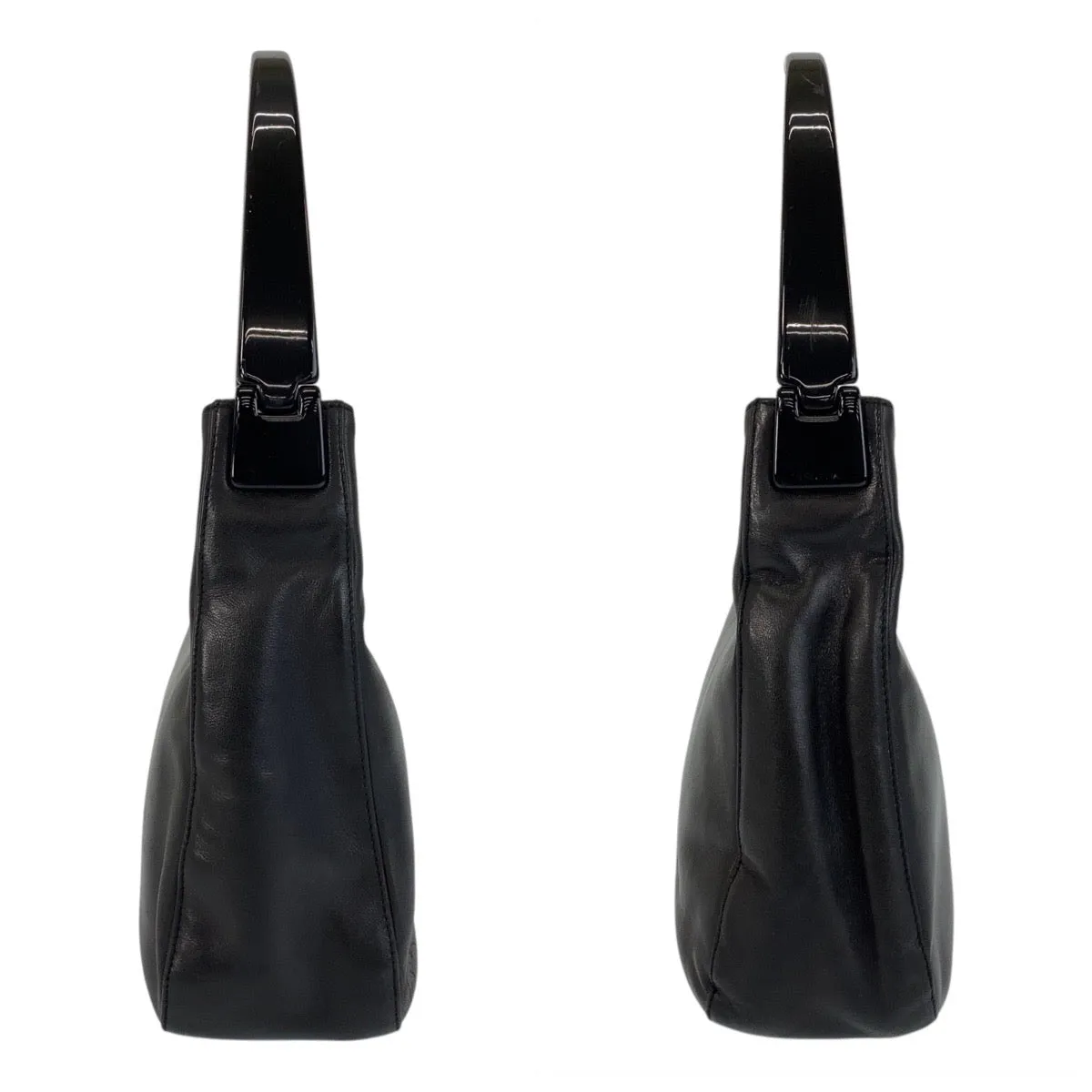 PRADA Shoulder Bag Leather, Plastic Black black Shoulder Bag Women Used