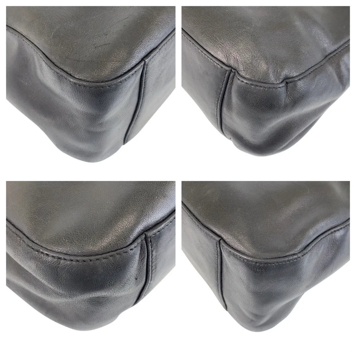 PRADA Shoulder Bag Leather, Plastic Black black Shoulder Bag Women Used