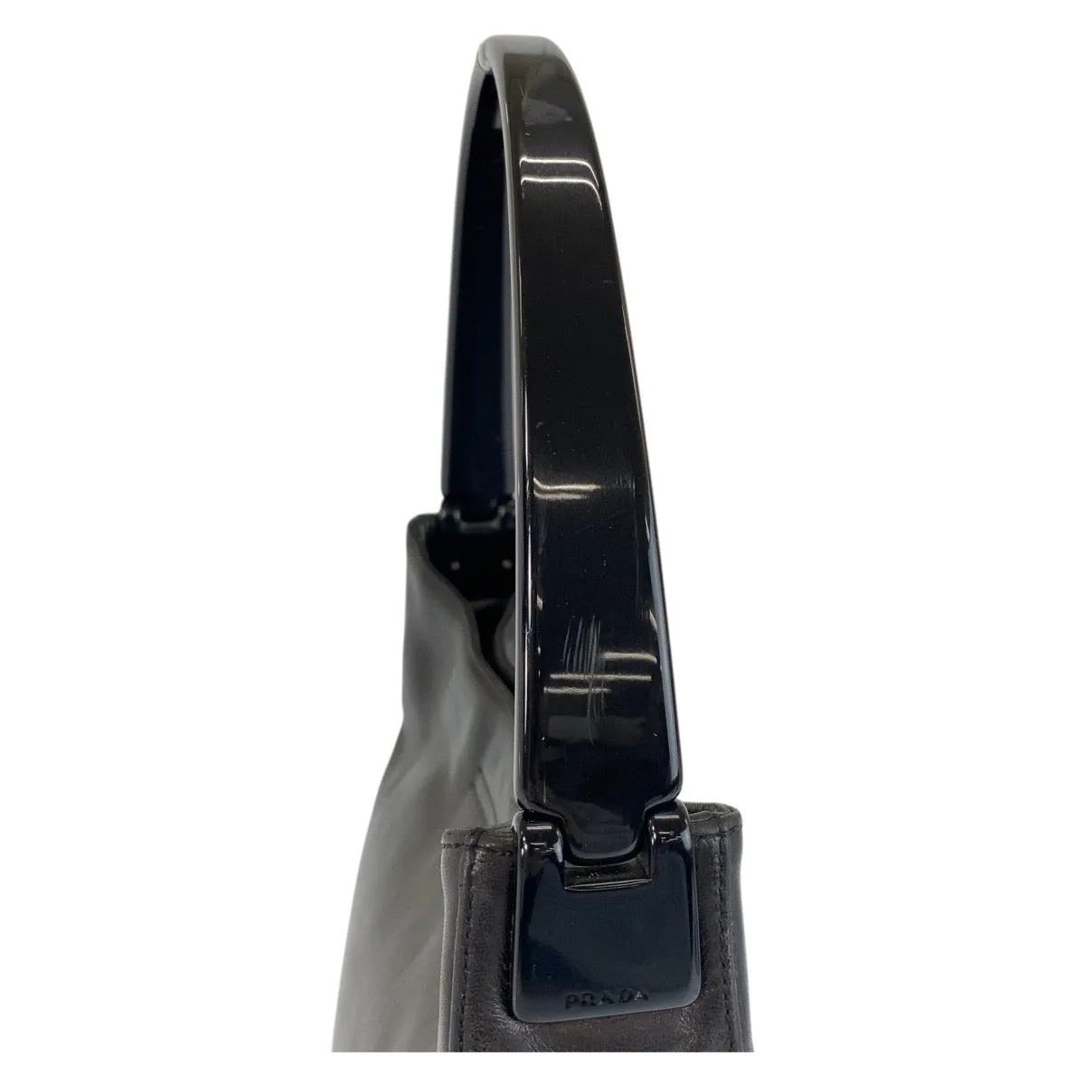 PRADA Shoulder Bag Leather, Plastic Black black Shoulder Bag Women Used