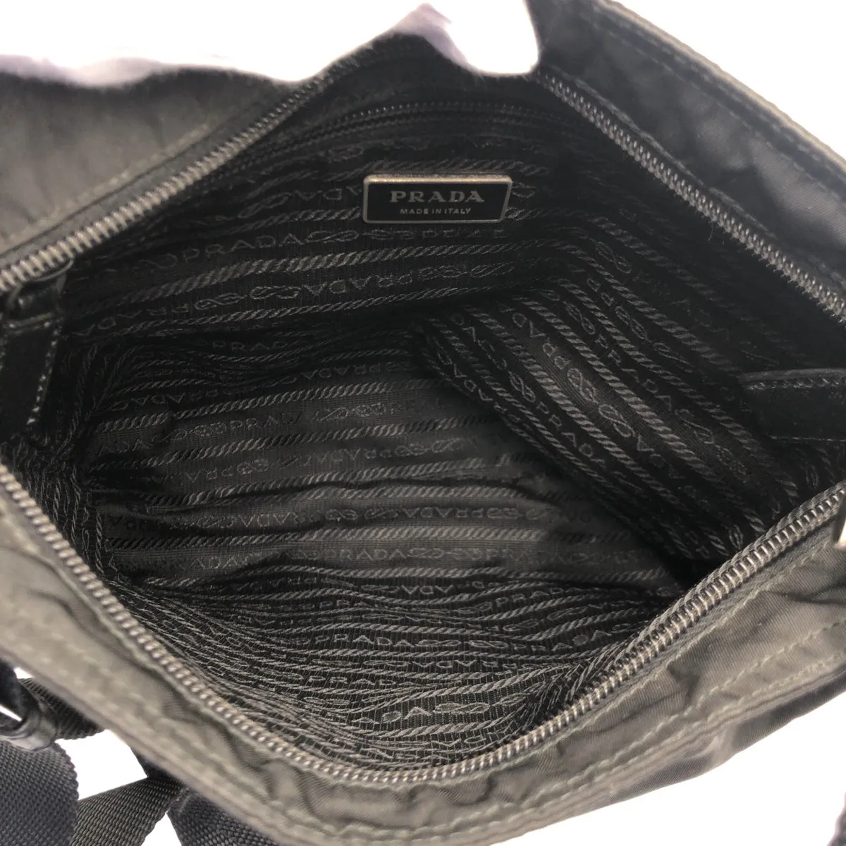 PRADA Shoulder Bag Nylon Black black Shoulder Bag Unisex Test Triangular logo Women Used
