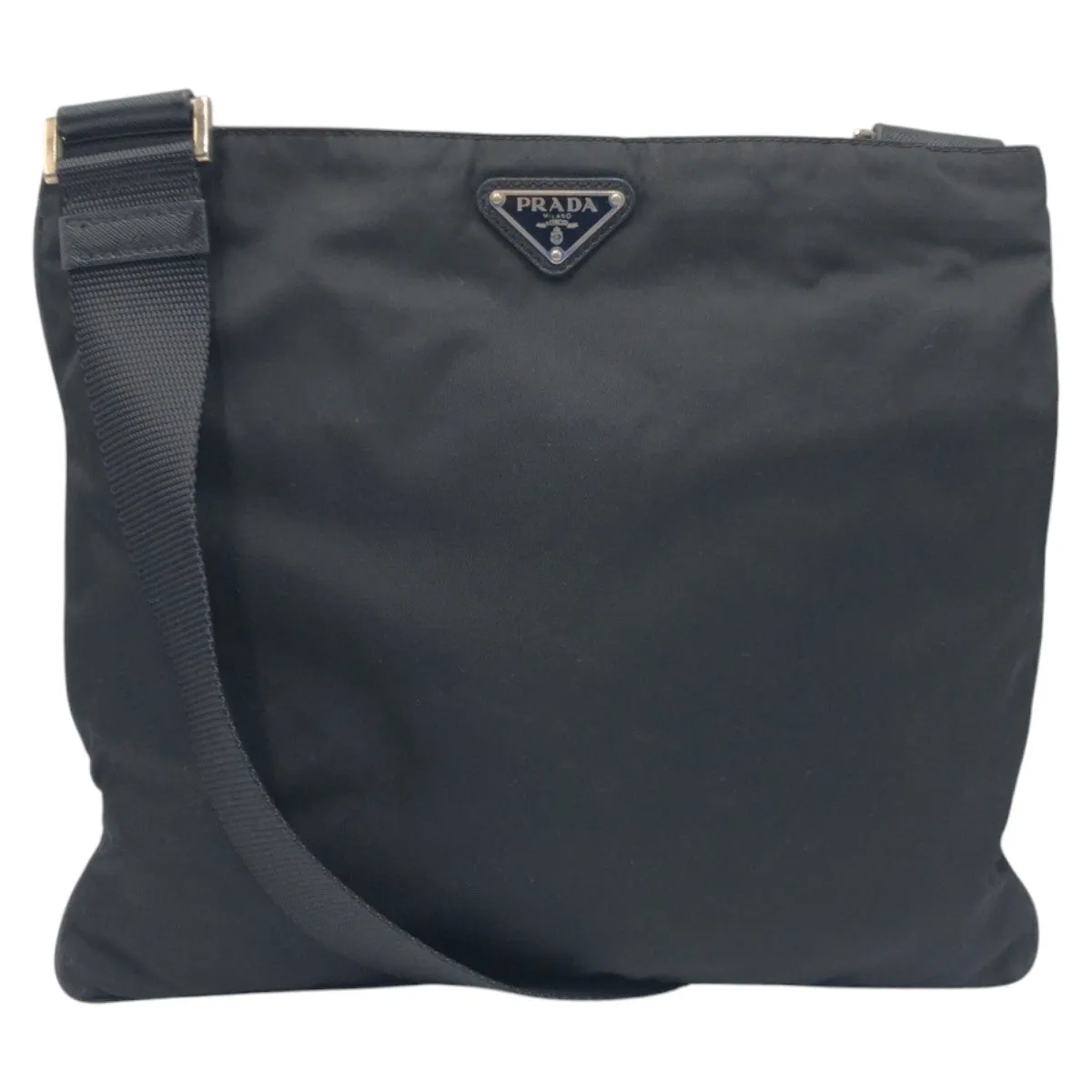 PRADA Shoulder Bag Nylon Black black Shoulder Bag Unisex Test Triangular logo Women Used