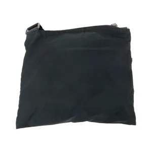 PRADA Shoulder Bag Nylon Black Silver Metal Shoulder Bag pochette Test Triangle With logo Women Used