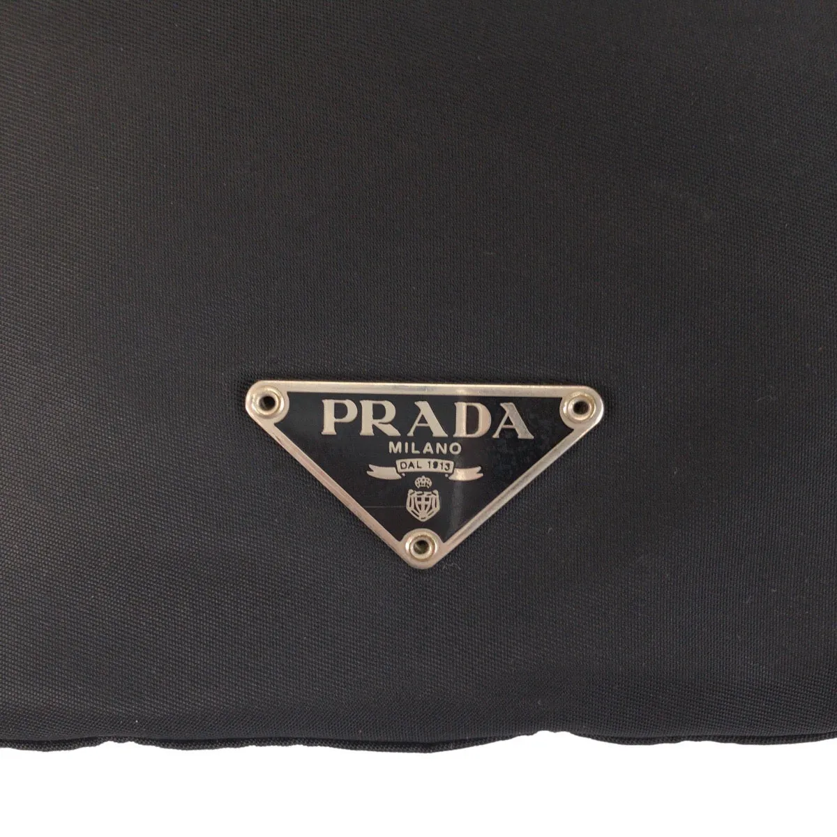 PRADA Shoulder Bag Nylon Black SilverMetal Crossbody Shoulder Bag Messenger Bag Test Triangle With logo Women Used