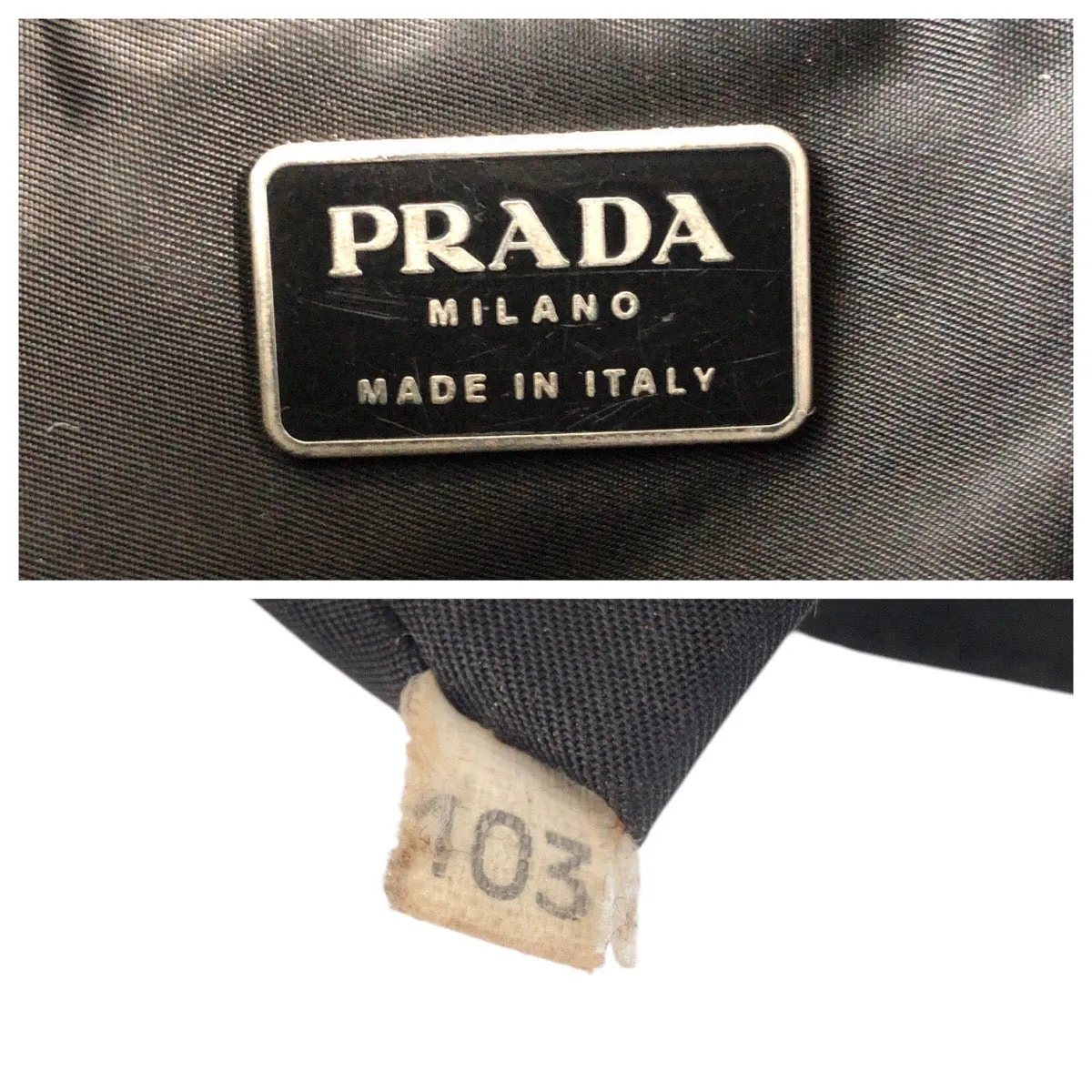 PRADA Shoulder Bag Nylon Black SilverMetal Crossbody Shoulder Bag Messenger Bag Test Triangle With logo Women Used