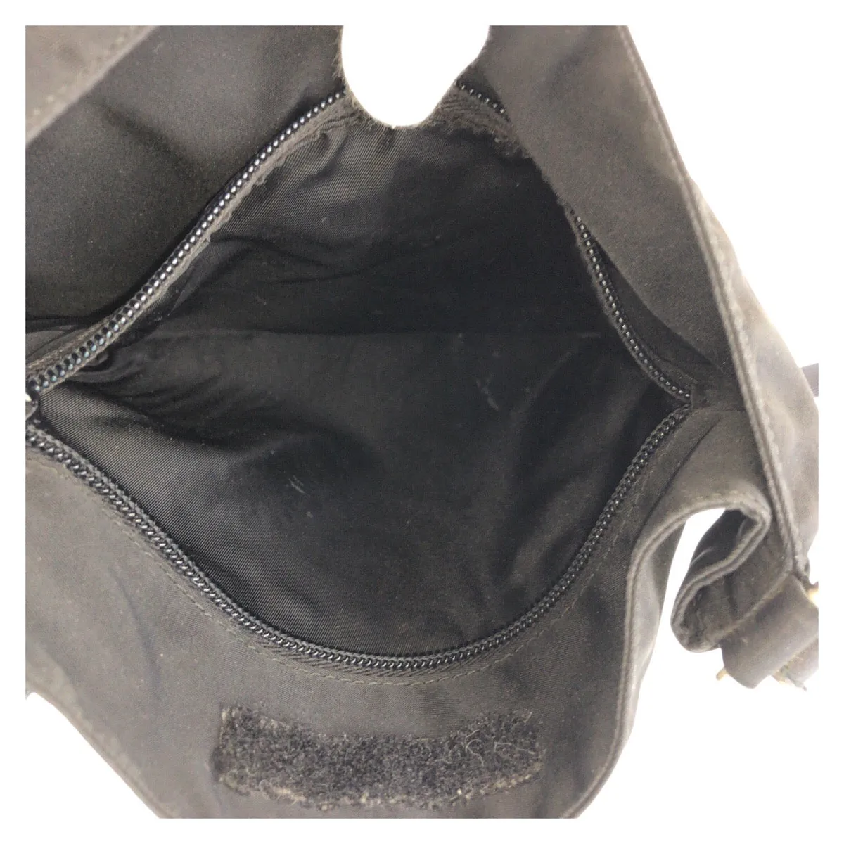 PRADA Shoulder Bag Nylon Black SilverMetal Crossbody Shoulder Bag Messenger Bag Test Triangle With logo Women Used