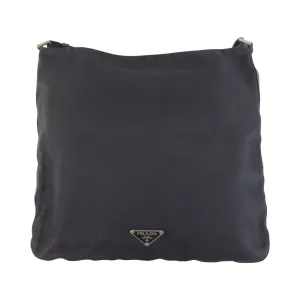 PRADA Shoulder Bag Nylon Black SilverMetal Crossbody Shoulder Bag Messenger Bag Test Triangle With logo Women Used