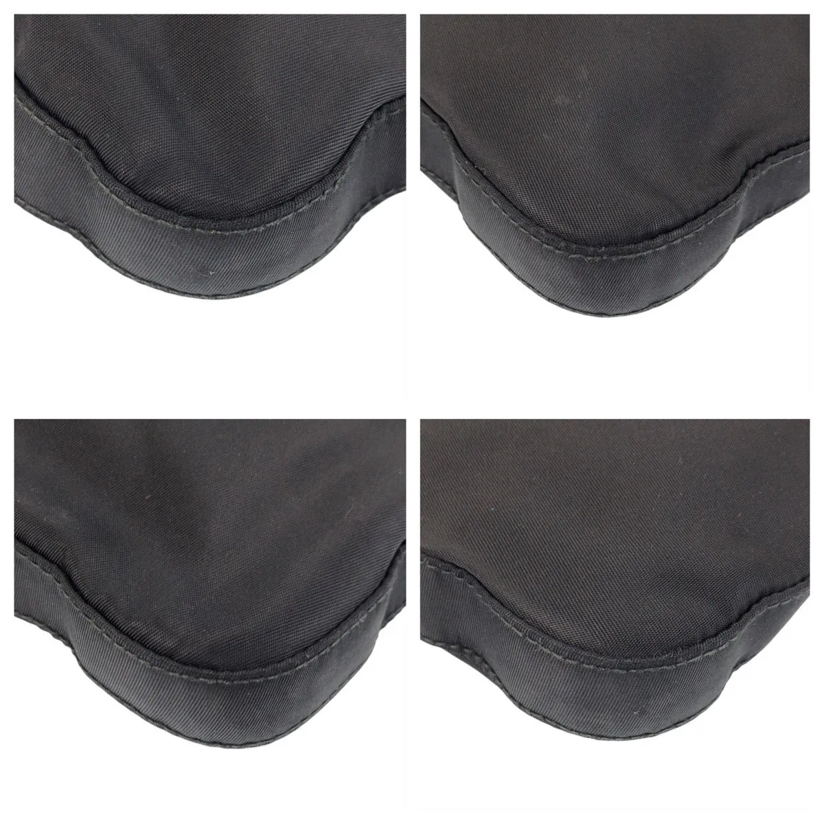 PRADA Shoulder Bag Nylon Black SilverMetal Crossbody Shoulder Bag Messenger Bag Test Triangle With logo Women Used