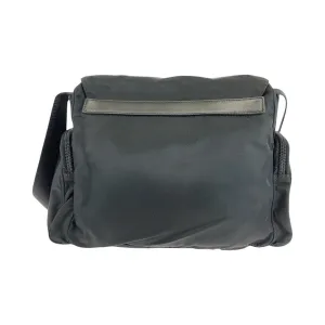 PRADA Shoulder Bag Nylon Black SilverMetal Shoulder Bag Messenger bag Test Triangle With logo Women Used