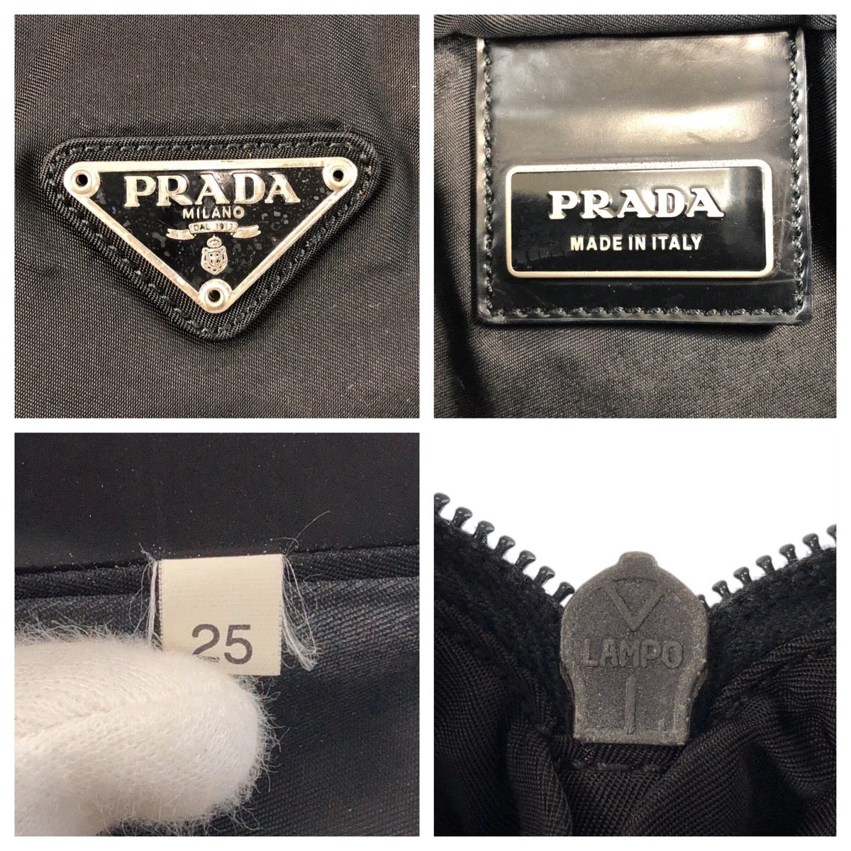 PRADA Shoulder Bag Nylon Black SilverMetal Shoulder Bag Messenger bag Test Triangle With logo Women Used