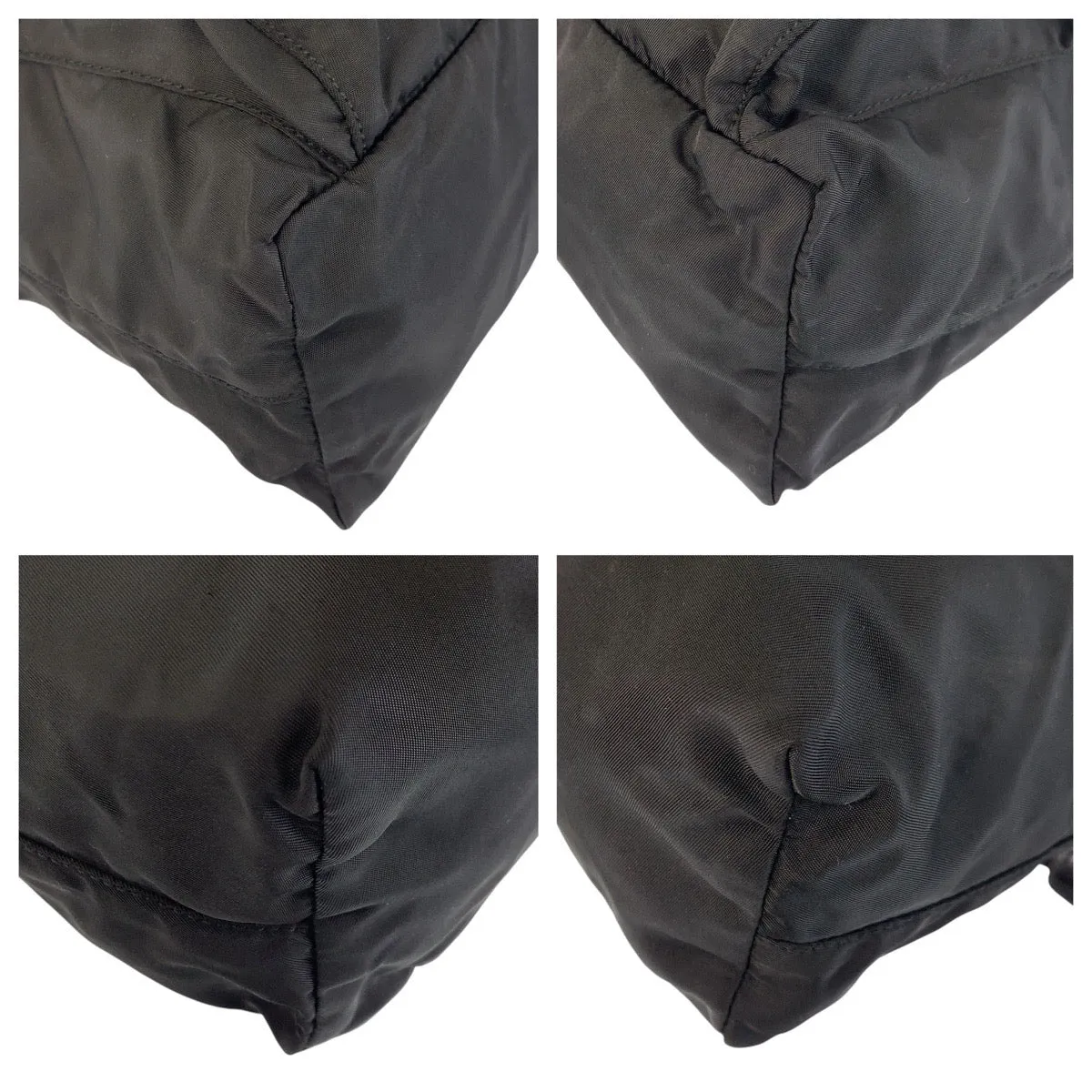 PRADA Shoulder Bag Nylon Black SilverMetal Shoulder Bag Messenger bag Test Triangle With logo Women Used
