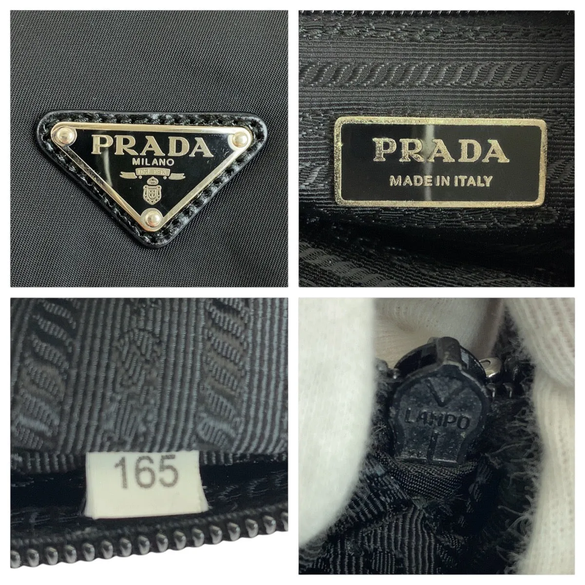 PRADA Shoulder Bag Nylon Black SilverMetal Shoulder Bag Messenger bag Test Triangle With logo Women Used