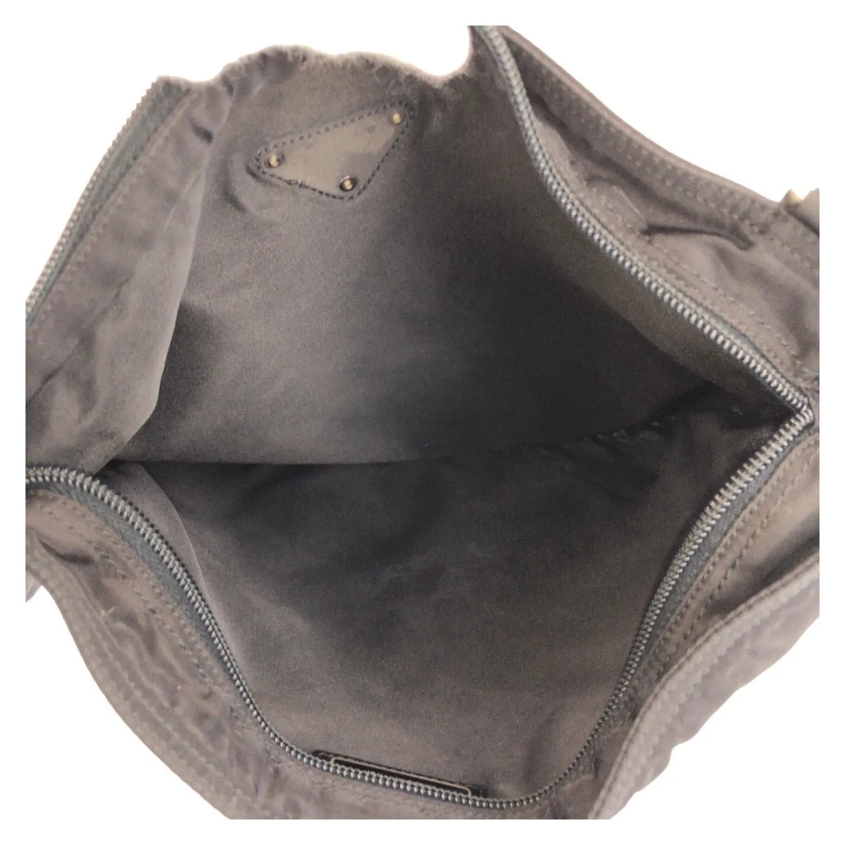 PRADA Shoulder Bag Nylon Black SilverMetal Shoulder Bag Messenger bag Test Triangle With logo Women Used