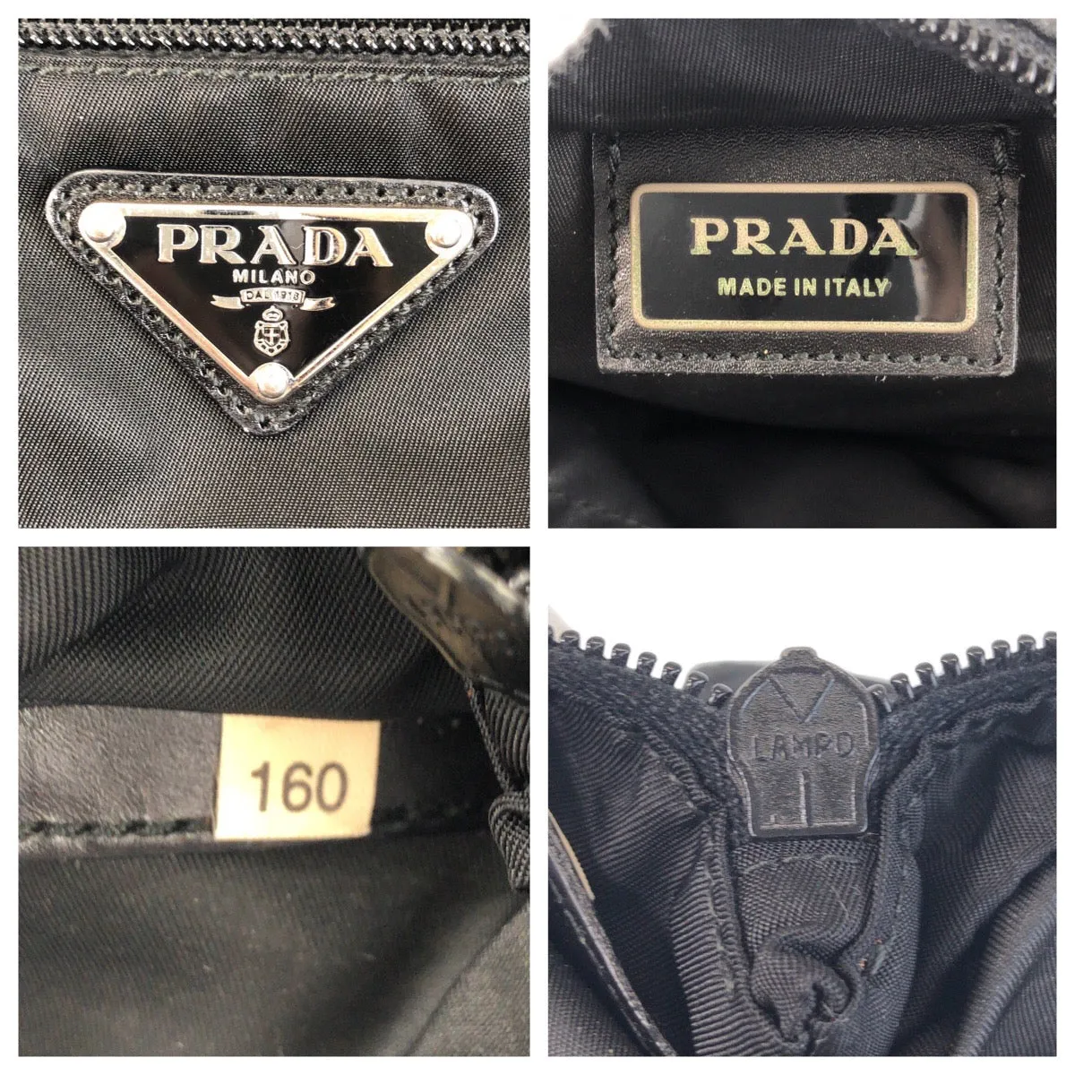 PRADA Shoulder Bag Nylon Black SilverMetal Shoulder Bag Messenger bag Test Triangle With logo Women Used