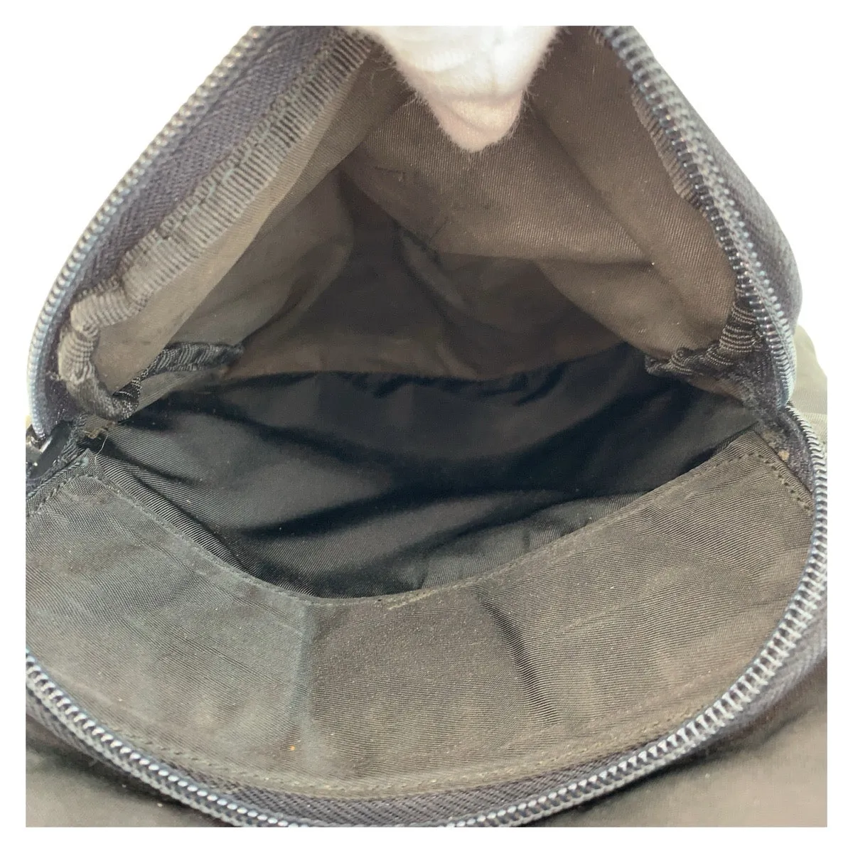 PRADA Shoulder Bag Nylon Black SilverMetal Shoulder Bag Messenger bag Test Triangle With logo Women Used