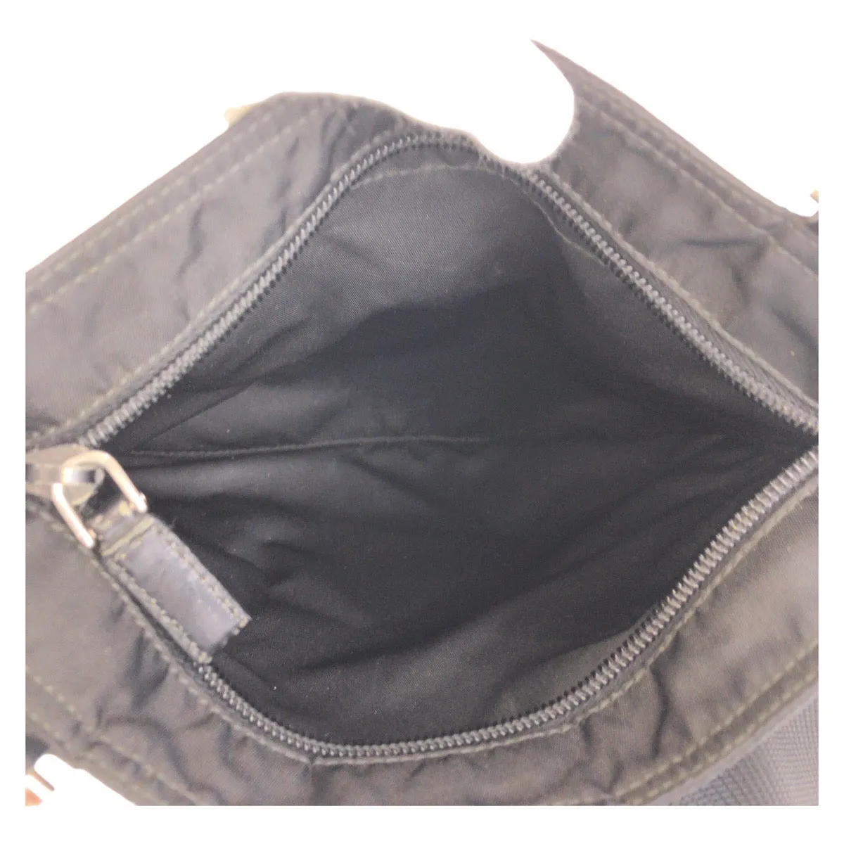 PRADA Shoulder Bag Nylon Black SilverMetal Shoulder Bag Messenger bag Test Triangle With logo Women Used