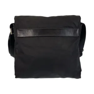 PRADA Shoulder Bag Nylon Black SilverMetal Shoulder Bag Messenger bag Test Triangle With logo Women Used