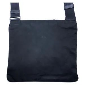 PRADA Shoulder Bag Nylon Black SilverMetal Shoulder Bag pochette Test Triangle With logo mens Used