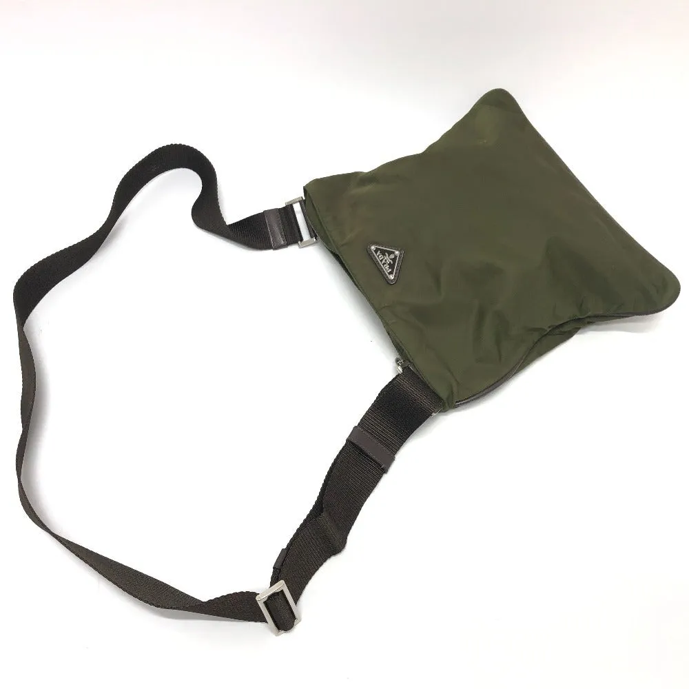 PRADA Shoulder Bag Nylon khaki Triangle logo