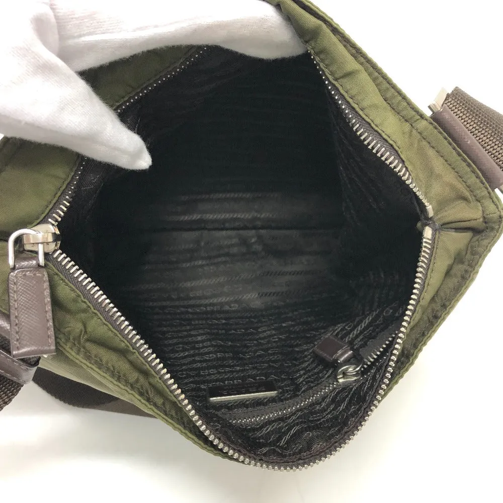 PRADA Shoulder Bag Nylon khaki Triangle logo