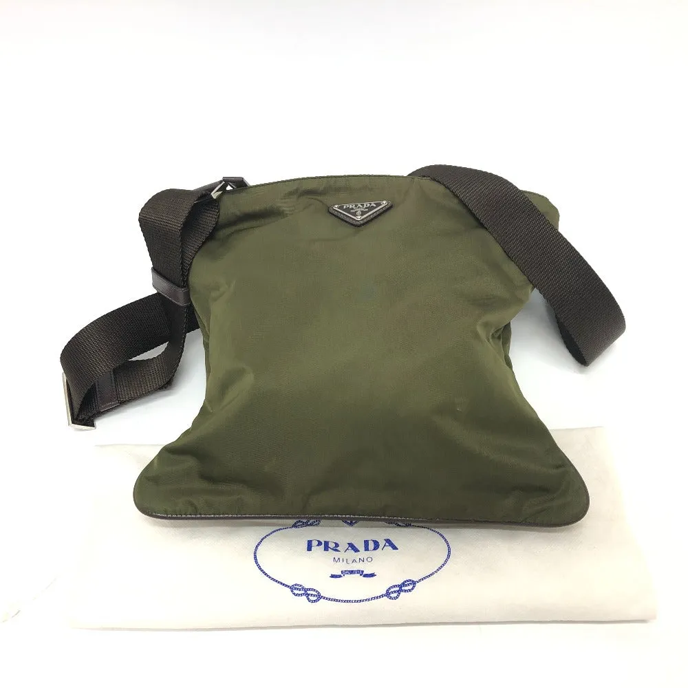 PRADA Shoulder Bag Nylon khaki Triangle logo