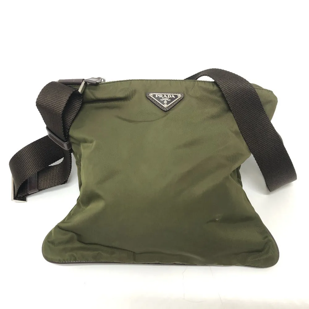 PRADA Shoulder Bag Nylon khaki Triangle logo