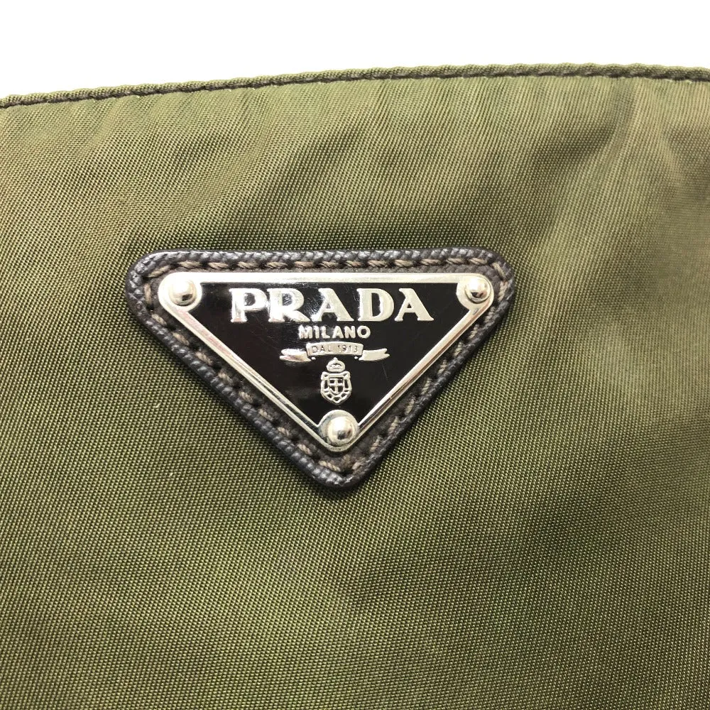 PRADA Shoulder Bag Nylon khaki Triangle logo
